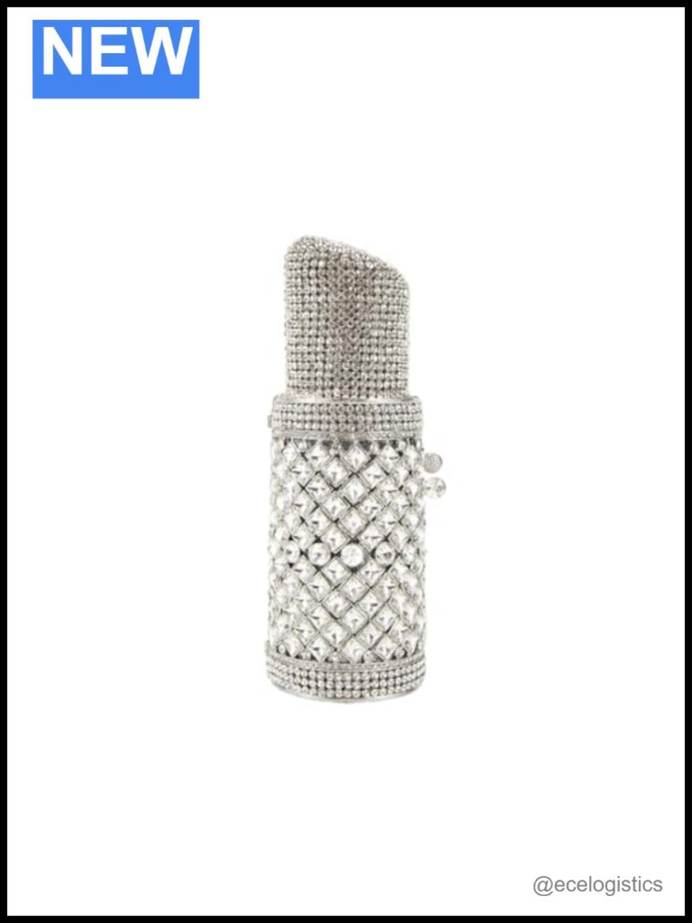 Lipstick Shaped Rhinestone Clutch Purse Crystal Evening Bag Crystal Embellished